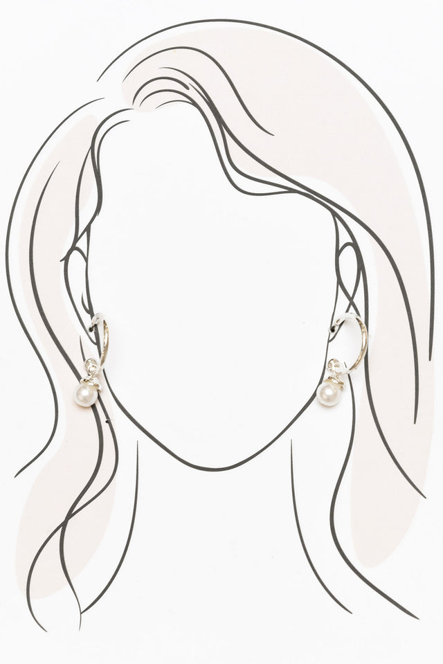 Madeline Silver Pearl Drop Earrings image 3