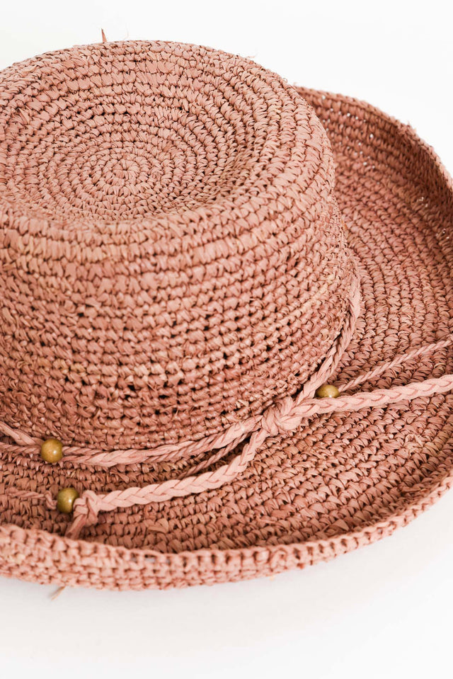 Madrid Rose Raffia Breton Hat