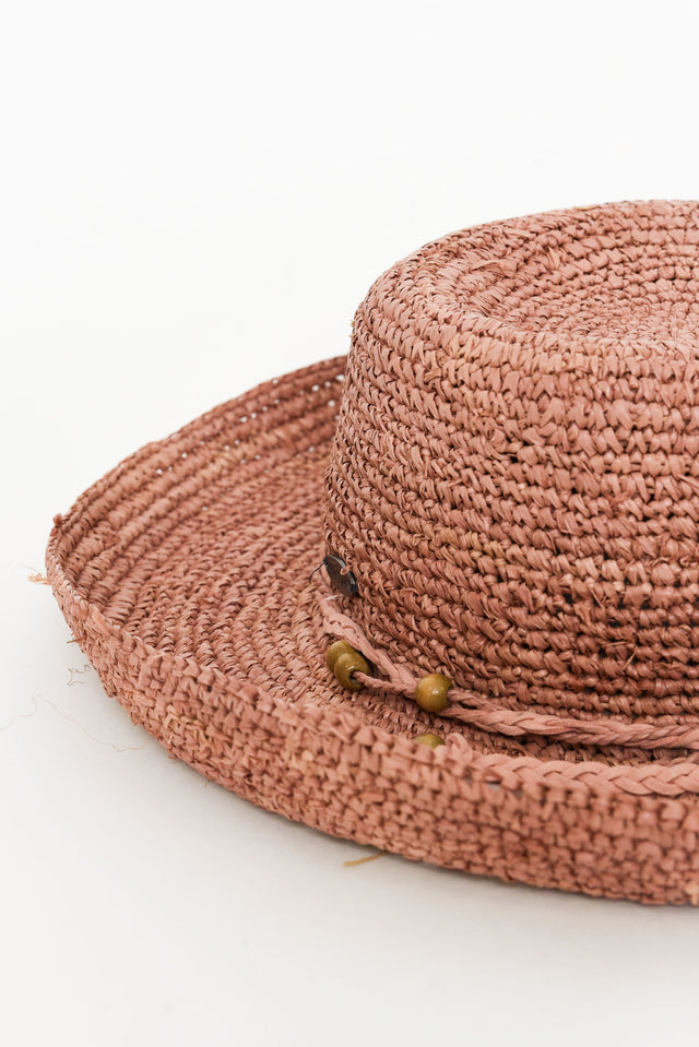 Madrid Rose Raffia Breton Hat