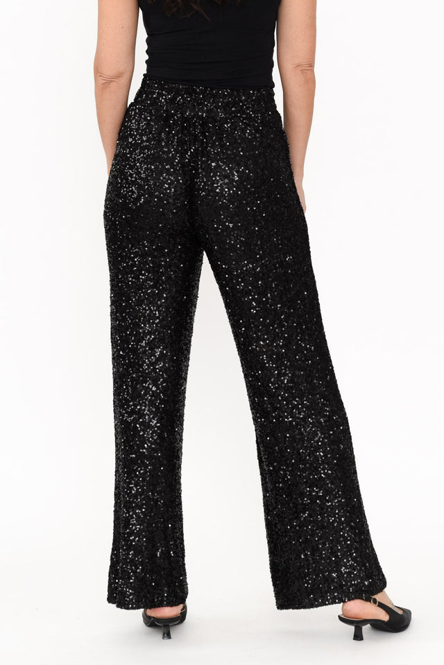 Mae Black Sequin Wrap Pants,Brunette model,alt text|model:Nicole image 7