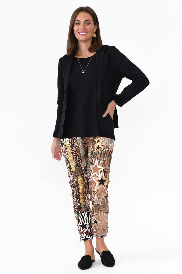 Maha Black Cotton Relaxed Blazer