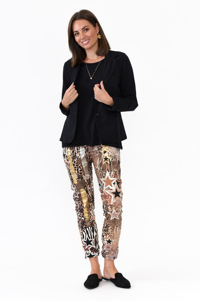 Maha Black Cotton Relaxed Blazer