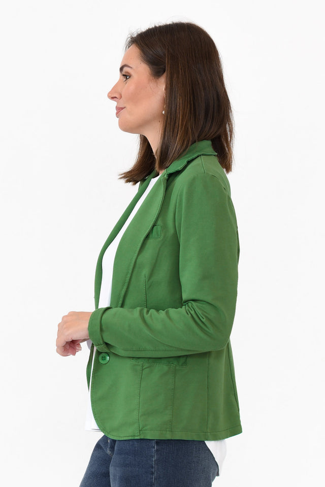 Maha Green Cotton Relaxed Blazer