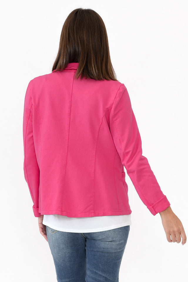 Maha Hot Pink Cotton Relaxed Blazer