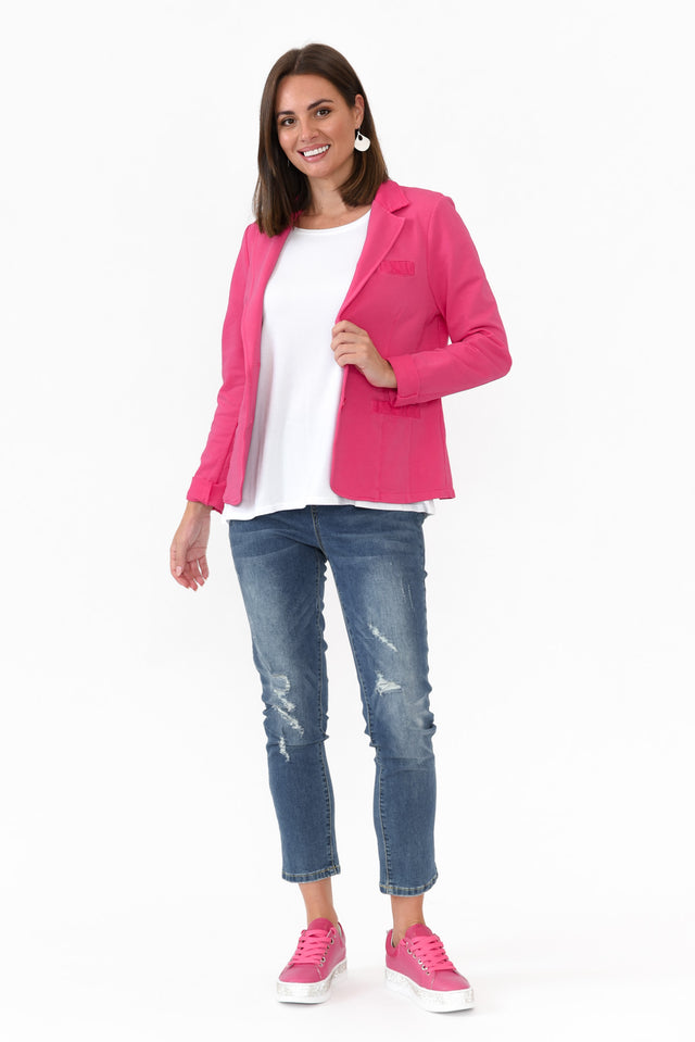 Maha Hot Pink Cotton Relaxed Blazer banner image