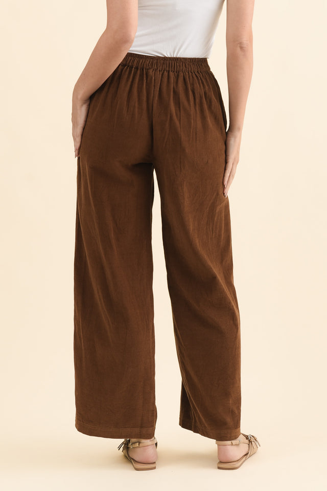 Makenna Brown Corduroy Tassel Pants,Brunette model,alt text|model:MJ image 5