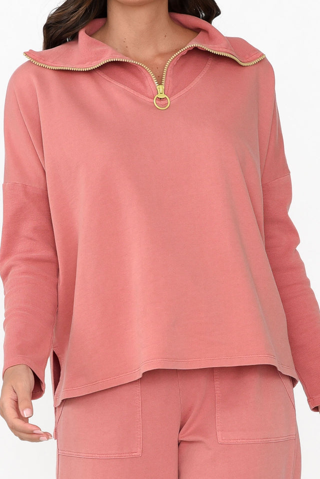 Malak Blush Half Zip Jumper