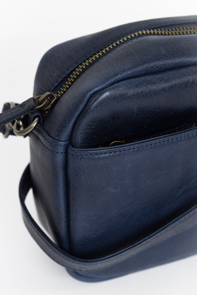 Mallie Navy Leather Crossbody Bag image 3
