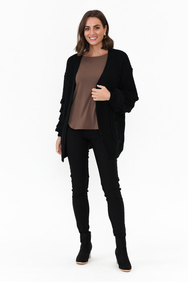 Malone Black Knit Cardigan