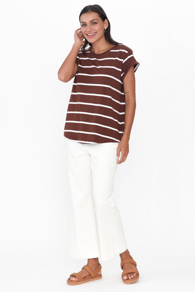 Manly Chocolate Stripe Cotton Tee image 7