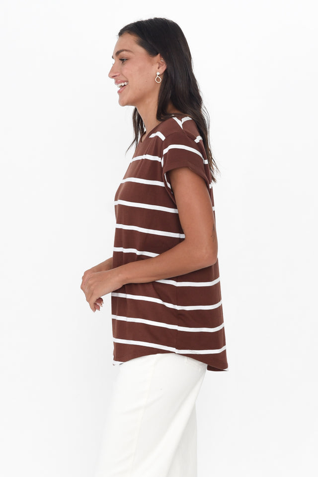 Manly Chocolate Stripe Cotton Tee image 4