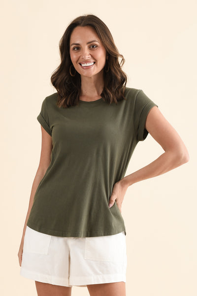 Manly Khaki Cotton Tee