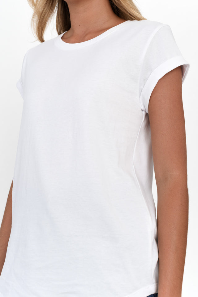 Manly White Cotton Tee image 6