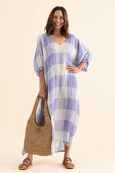 Marcel Blue Check Linen Dress