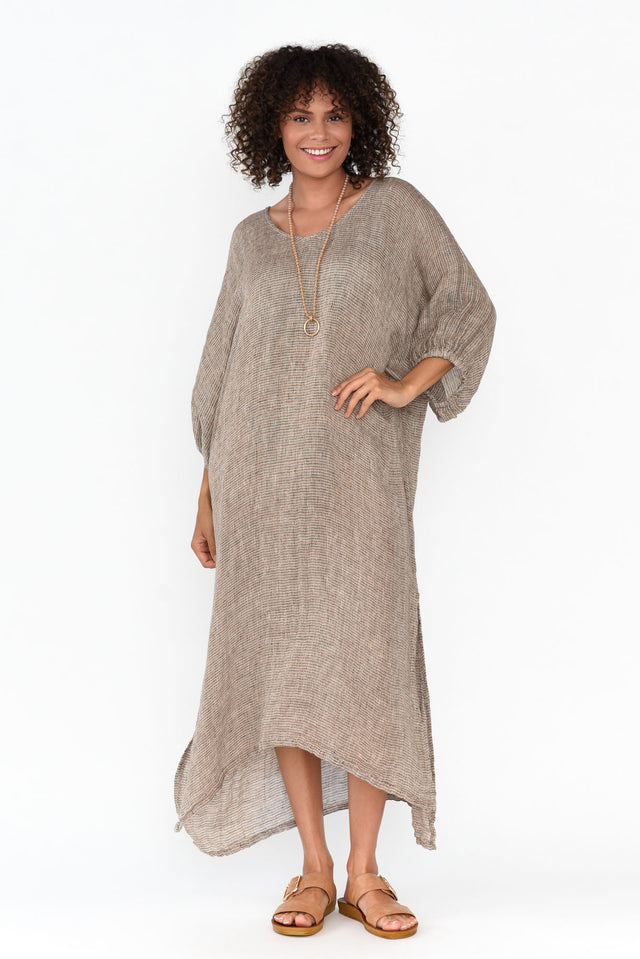 Marcel Charcoal Stripe Linen Dress
