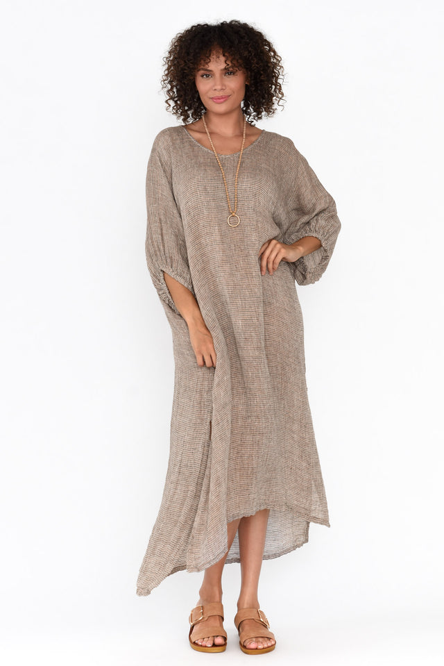 Marcel Charcoal Stripe Linen Dress