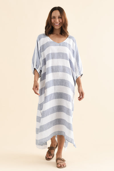 Marcel Steel Stripe Linen Dress