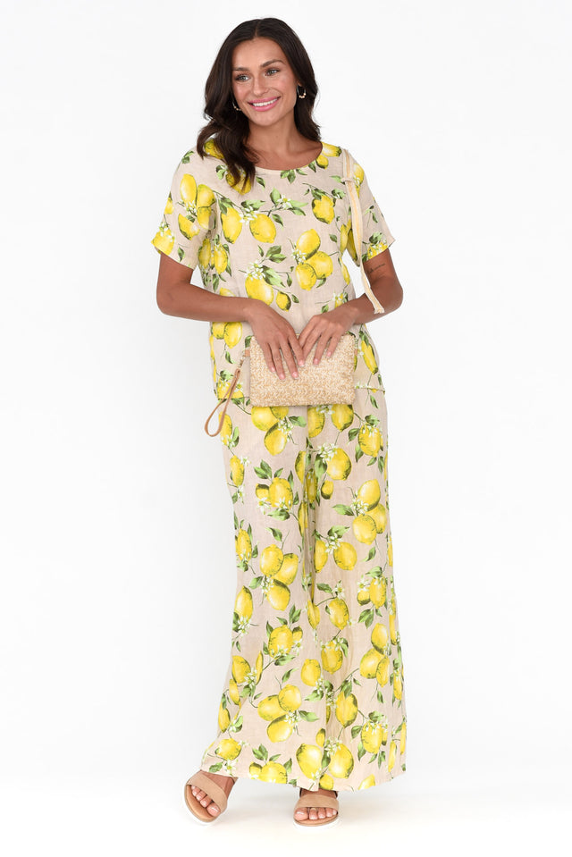 Mariko Citrus Blossom Linen Pants image 3
