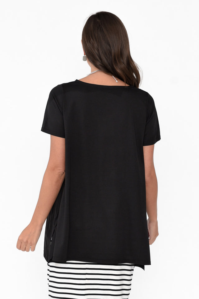 Marcy Black Drape Cotton Top image 4