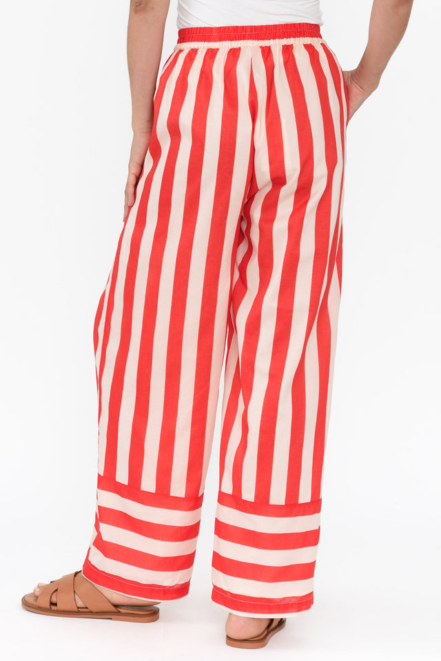 Mariah Red Stripe Cotton Pants,Brunette model,alt text|model:Johanna image 6