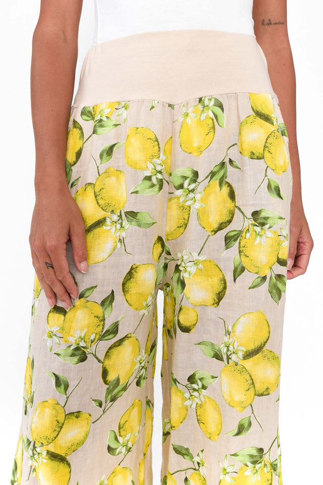 Mariko Citrus Blossom Linen Pants