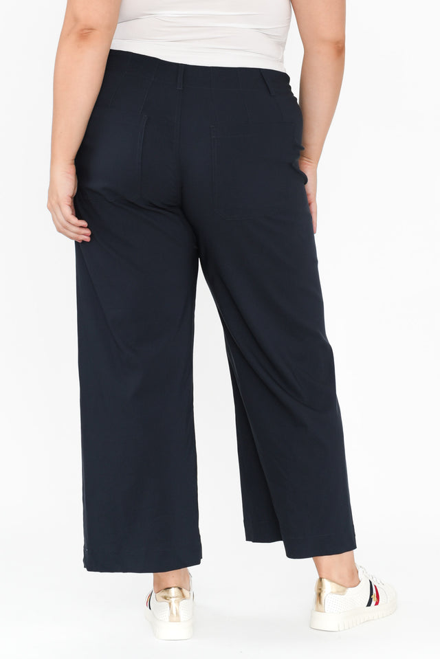 Marine Navy Straight Leg Pants,Brunette model,alt text|model:Gabby image 9