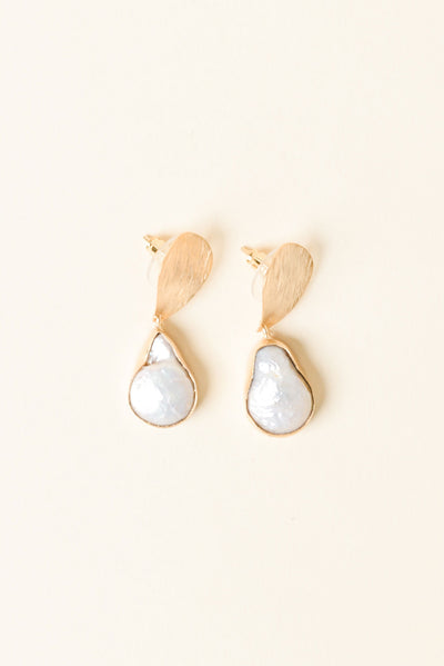 Marissa Gold Pearl Drop Earrings