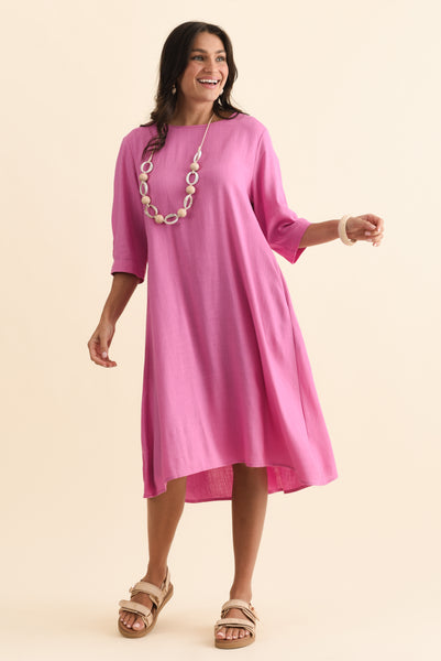 Marley Pink Linen Blend Dress