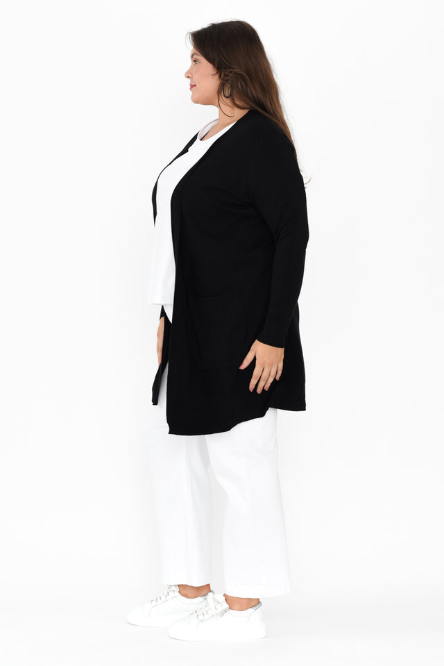 Mary Black Pocket Cardigan,Brunette model,alt text|model:Gabby image 11