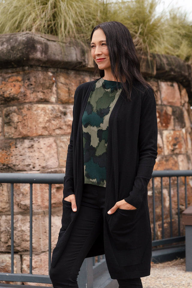 Mary Black Pocket Cardigan