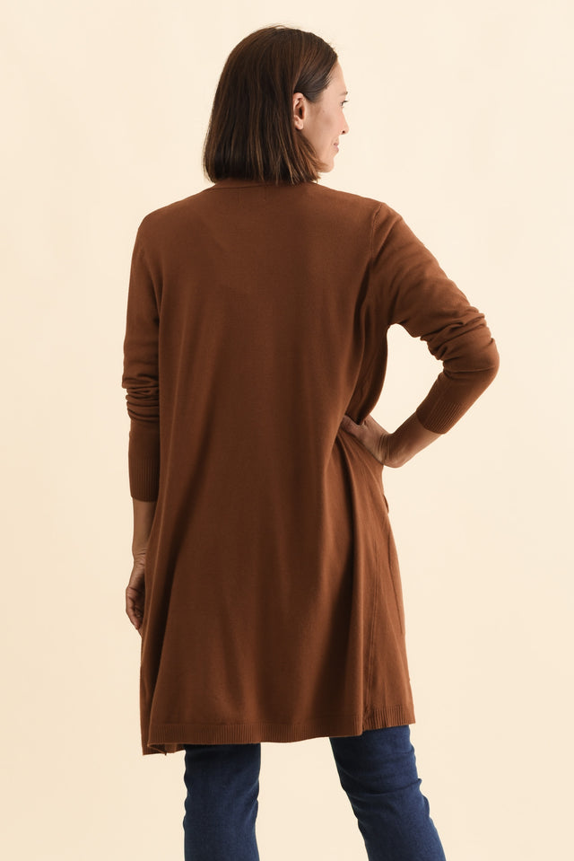 Mary Chocolate Pocket Cardigan,Brunette model,alt text|model:Cara image 6