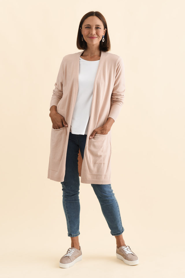 Mary Light Pink Pocket Cardigan,Brunette model,alt text|model:Cara image 7