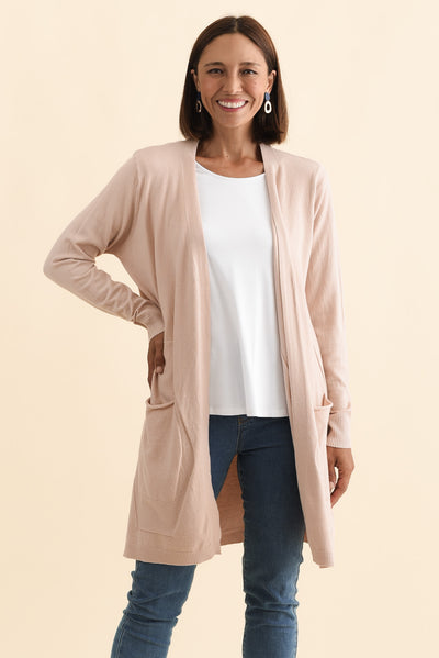 Mary Light Pink Pocket Cardigan