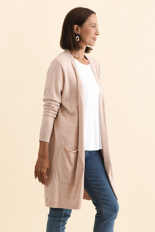 Mary Light Pink Pocket Cardigan,Brunette model,alt text|model:Cara image 4