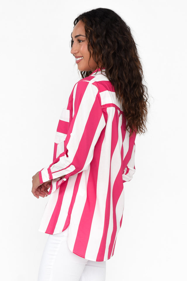 Maryann Pink Stripe Cotton Shirt image 4