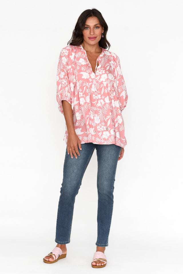 Marylee Pink Garden Gathered Top