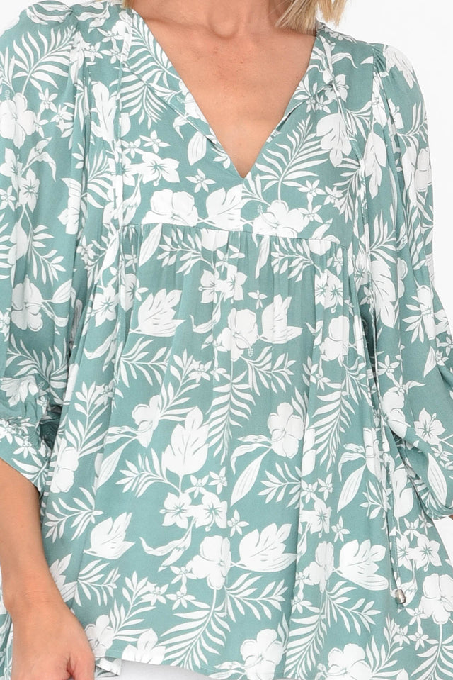 Marylee Sage Garden Gathered Top