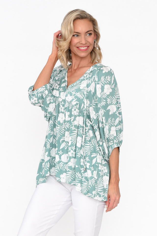 Marylee Sage Garden Gathered Top