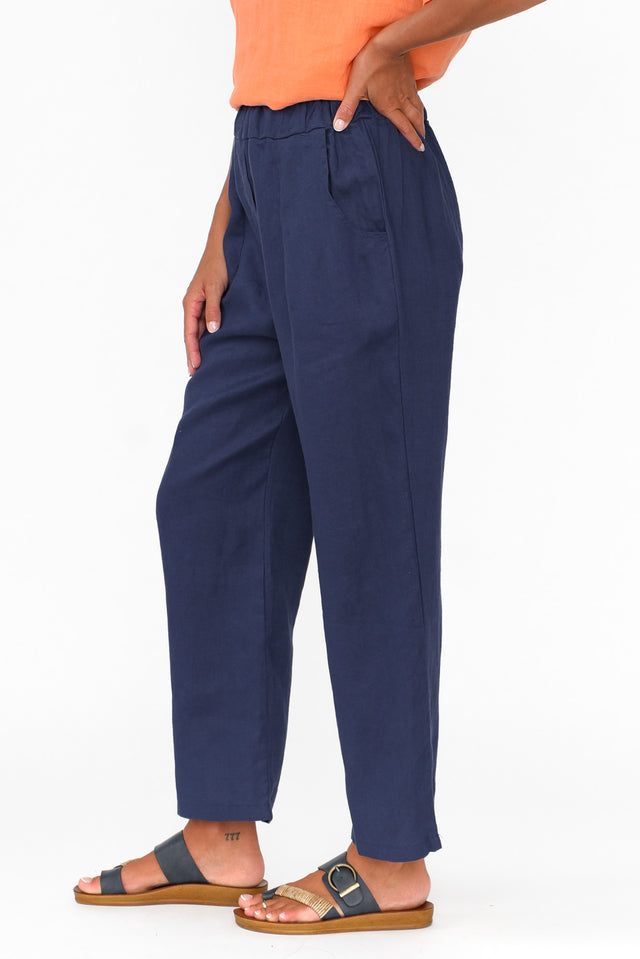 Marylou Navy Linen Pocket Pants image 3