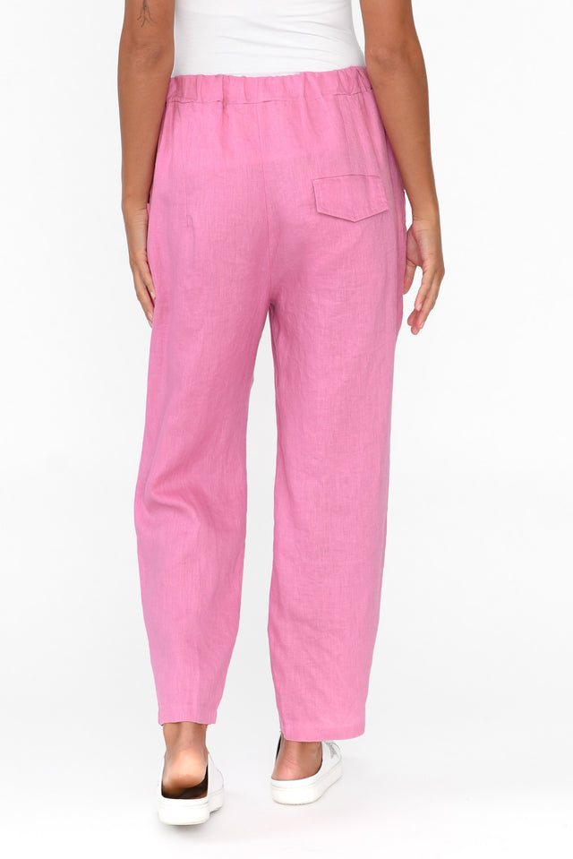 Marylou Pink Linen Pocket Pants