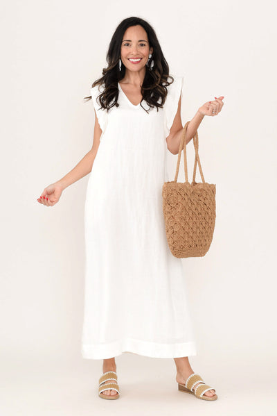 Matilda White Linen Dress