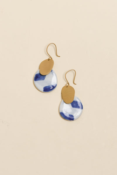 Mattea Blue Abstract Drop Earrings