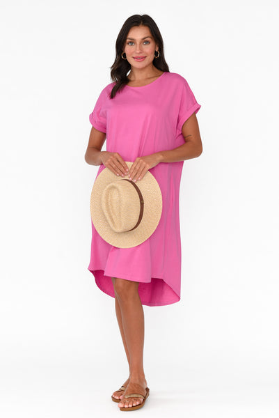 plus size pink t shirt dress