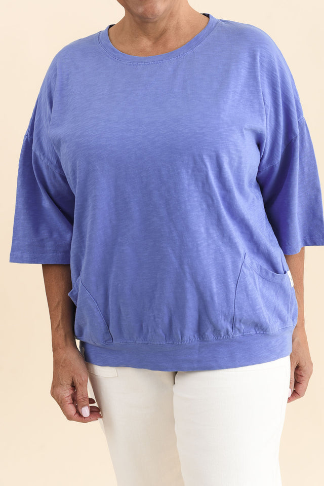 Mazie Blue Cotton Sweat,Detail,Brunette model,alt text|model:Pilita image 5