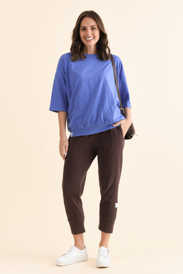 Mazie Blue Cotton Sweat,Full Body,Brunette model,alt text|model:MJ