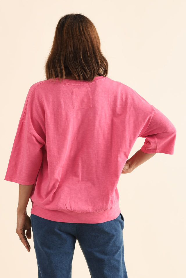 Mazie Melon Cotton V Neck Sweat image 4