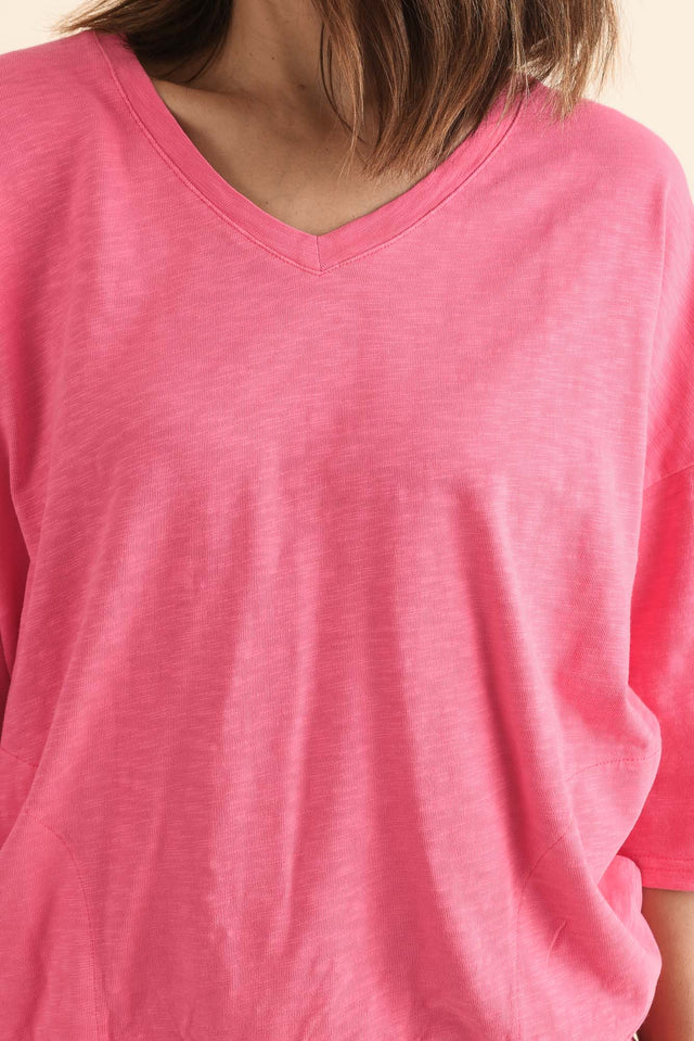 Mazie Melon Cotton V Neck Sweat image 5