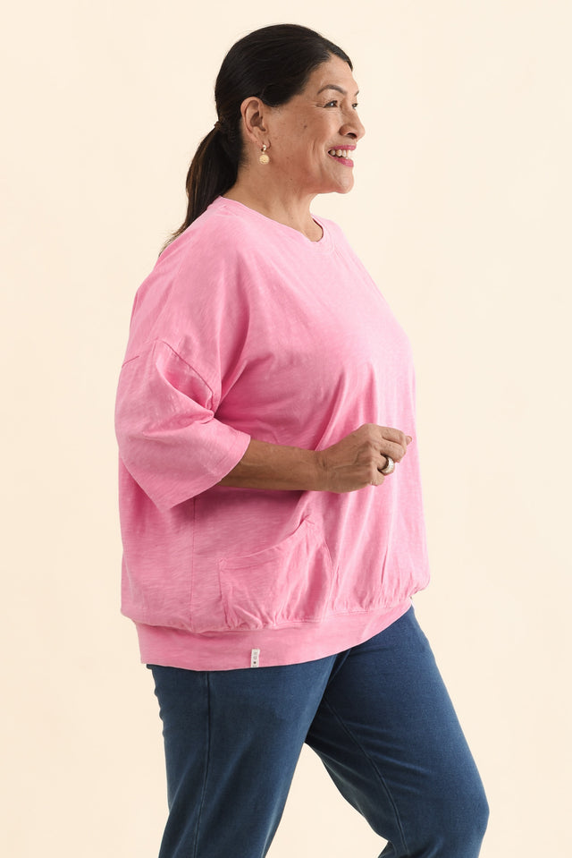 Mazie Pink Cotton Sweat,Side,Brunette model,alt text|model:Pilita image 3
