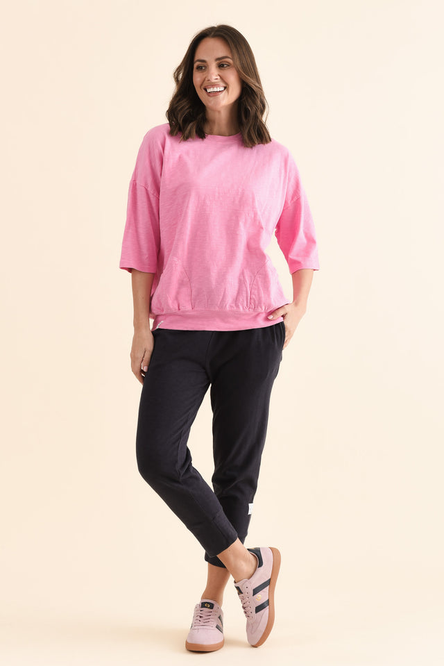 Mazie Pink Cotton Sweat,Full Body,Brunette model,alt text|model:MJ