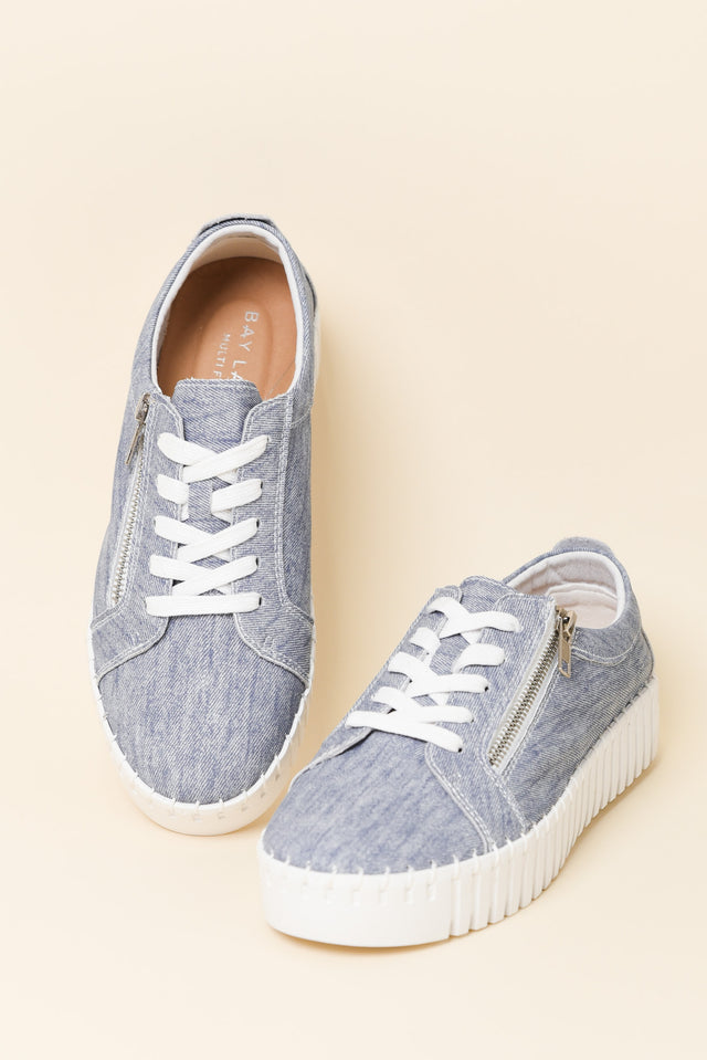 Medusa Blue Twill Platform Sneaker image 2